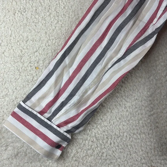 NWT Michael Kors Mens White Striped 100% Cotton Long Sleeve Button Shirt L LARGE - Picture 6 of 14